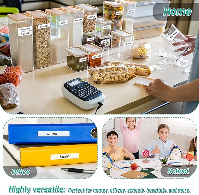 Cruxer 10 Pack Replacement for P-Touch TZe-231 TZe231 TZ231 12mm 0.47" Black on White Laminated Label Tape Compatible for Ptouch PT-D200 PT-D210 PT-D400 PT-H100 PT-1230PC Label Makers