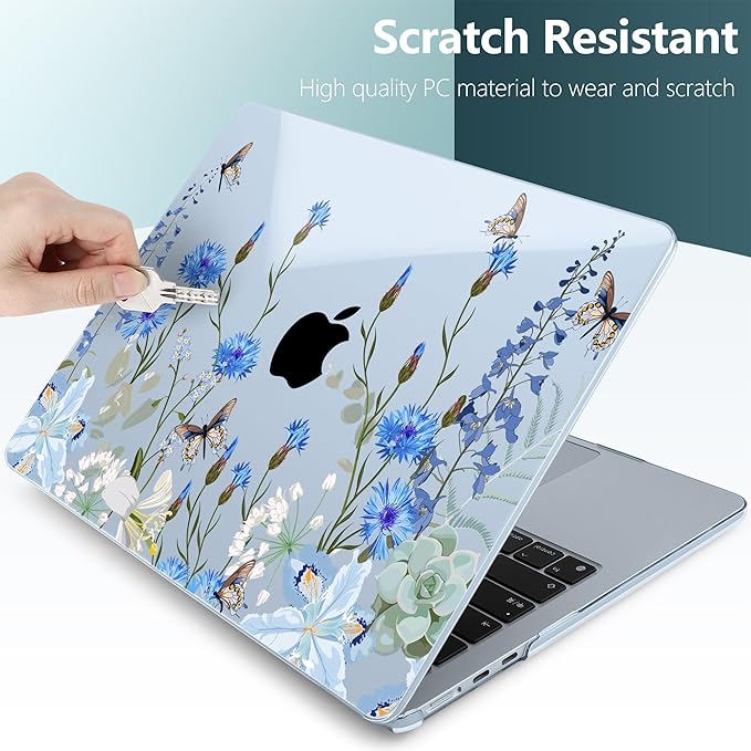 DONGKE Compatible with M4 MacBook Air 15 inch Case 2025-2023 A3241 A3114 A2941 M3 M2 Retina Display Touch ID, Plastic Hard Case & Keyboard Skin for MacBook Air 15" - Paradise Nature