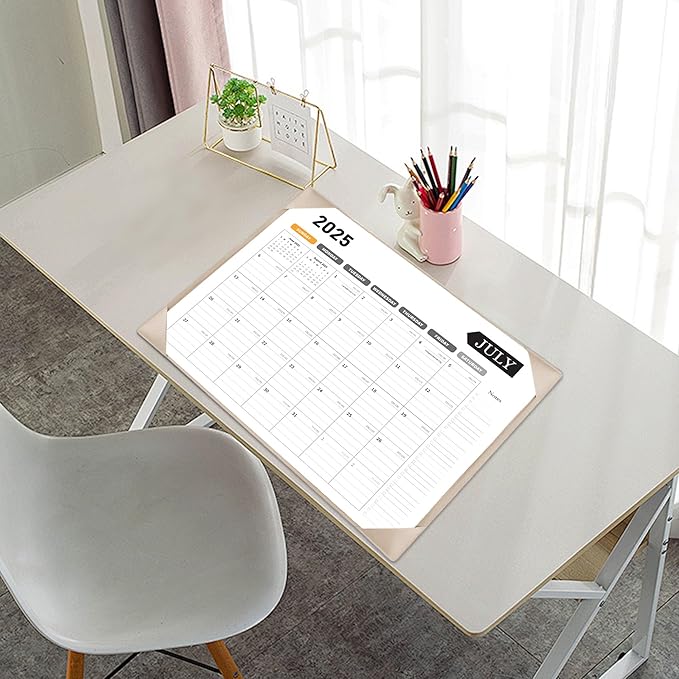 Large Desk Calendar 2025-2026, Calendar with Desk Protecting Pad, Desk Calendar Large 22x17, Runs From July 2025 to December 2026, 18 Months, Big Desktop Calendar for Family Classroom and Office (Apricot)