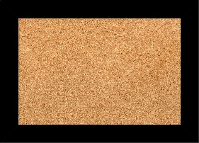 Amanti Art Natural Cork Board for Wall, 15x21 Vision Board with Black Wood Frame, Small Corkboard Office Decor for Home Organization, Modern Corkboard Pinboard to Display Items for Home Organization