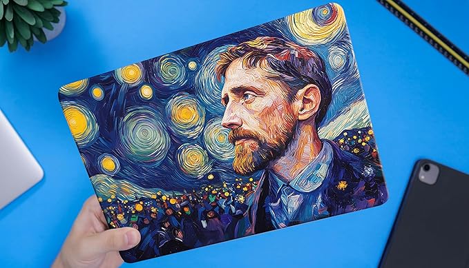 DTangLsm Compatible for MacBook Air 13 inch Case 2025 2024 2023 2022 M4 M3 M2 A3240 A3113 A2681, Smooth Plastic Hard Shell Protective Cover for MacBook Air 13.6 Laptop Case + Keyboard Cover, Van Gogh