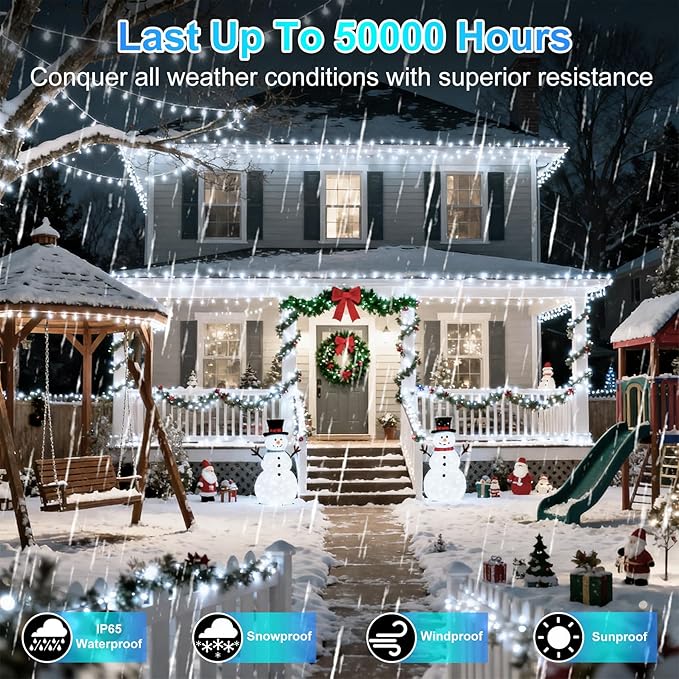 1500 LED 470FT Christmas String Lights, 12 Modes and Timer Memory Dimmable, Plug in Outdoor Waterproof Clear Wire Twinkle Fairy Light for for Xmas Yard Tree Wedding Party Outside Decor (Cool White)