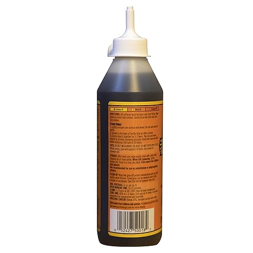 Gorilla Original Gorilla Glue, Brown, Waterproof Polyurethane Glue, 18 Ounce (Pack of 1) - Expands Into Materials, All Purpose