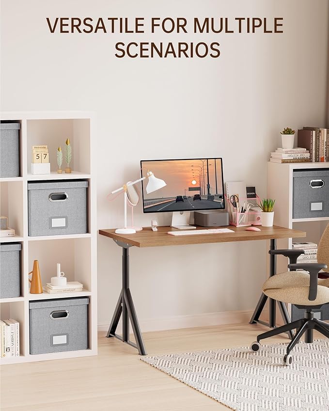 Oterri File Organizer, File Box, File Cabinet for Letter File Folder Storage, Hanging File Organizer for Office/Decor/Home,Document Organizer, 1 Pack,Gray-White-Box Only