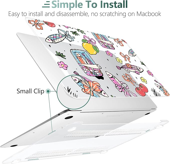 DONGKE for MacBook Air 13 Inch Case 2021-2018, Compatible with A2337 M1 A2179 A1932 Support Retina Display & Touch ID, Hard Shell Plastic Cover with Keyboard Skin - Sardine