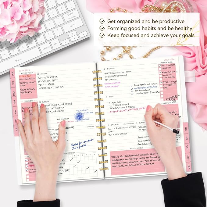 2026 Planner -Weekly and Monthly Planner, Calendar Planner 2026 for Women, AIMPEAK Weekly Planner 2026 with Tabs, Jan. 2026 - Dec. 2026, Pen Loop, Pink Marble, 5.5" x 8.5"
