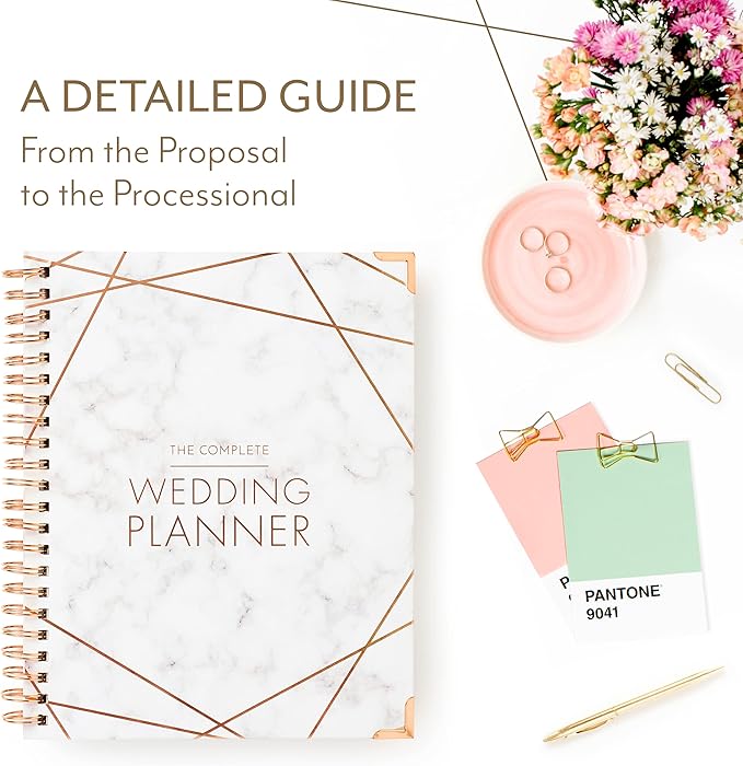 Your Perfect Day Wedding Planner Book and Organizer - Wedding Planner Book - Bridal Planning Binder with Countdown Calendar - Bride Gifts - (MARBLED)