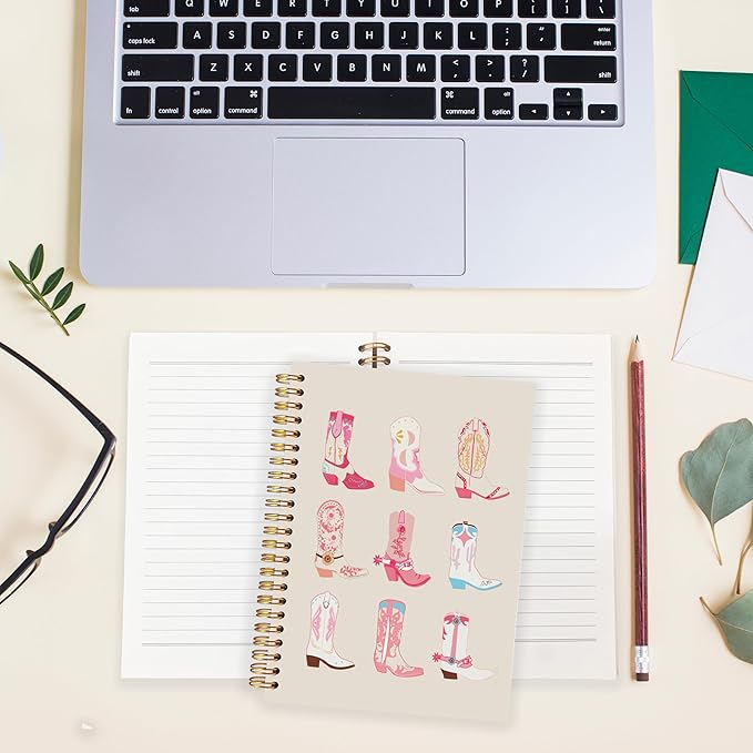 BearCake Western Cowgirl Notebook,Cowgirl Western Gifts for Women,Cute Spiral Journal Notebooks for Women girls ,Western Office Supplies, Western Stuff for Women,Preppy Pink Notebook,Cowgirl Stuff, 5.5x8.3