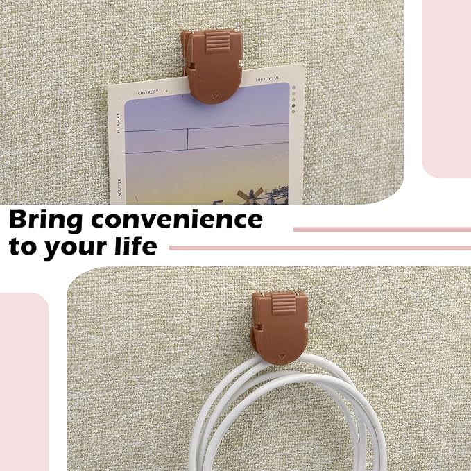 15 Pcs Cubicle Clips Fabric Panel Cubicle Accessories Fabric Partition Panel Wall Clip Office Photos Wall for Notes Memos Standard Size, 40-Sheet Capacity (Maillard Color)