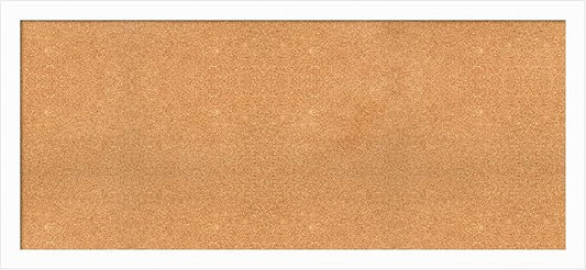 Amanti Art Natural Cork Board for Wall, 27x59 Vision Board with White Frame, Oversize Corkboard Office Decor for Home Organization, Casual Corkboard Pinboard to Display Items for Home Organization in