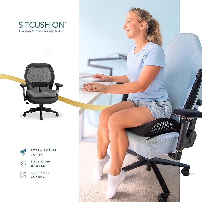 X Large Seat Cushions for Office Chairs, Car & Truck. Ergonomic Gaming Chair Seat Cushion and Sciatica Pain Relief Pillow for Back Pain. Orthopedic Coccyx Cushion for Tailbone Pain Relief (Green)