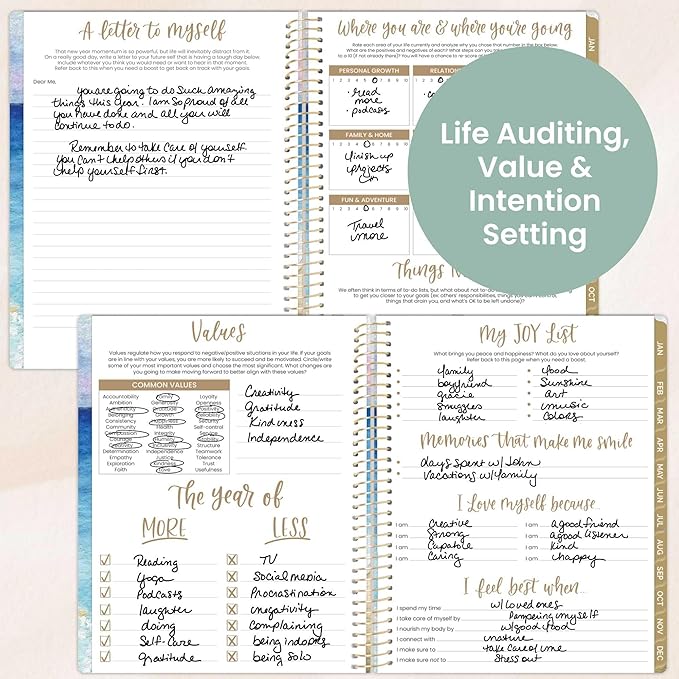 bloom daily planners 2026 Planner (January to December) - 8.5” x 11” Weekly & Monthly Dated Agenda Organizer Book with Stickers & Tabs - Flexible Soft Cover - Coastal Calm