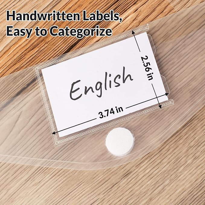 SUNEE 24 Pack Plastic Envelopes, Clear Folders for Document for A4 Letter Size, Poly File Folders with Label Pockets for School Home Office Organizer Work Supplies