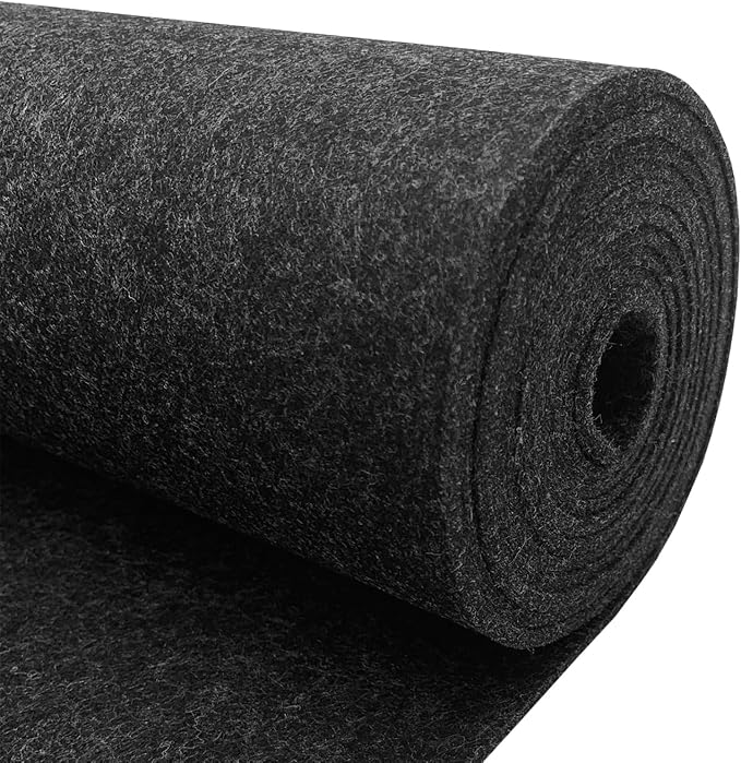aufodara Felt Fabric 11.8 x 98.4 inch Craft Felt Fabric Roll, Felt 3mm Thick for Felt Table Mats DIY Arts & Crafts Patchwork Sewing Decorations (Grey Black)