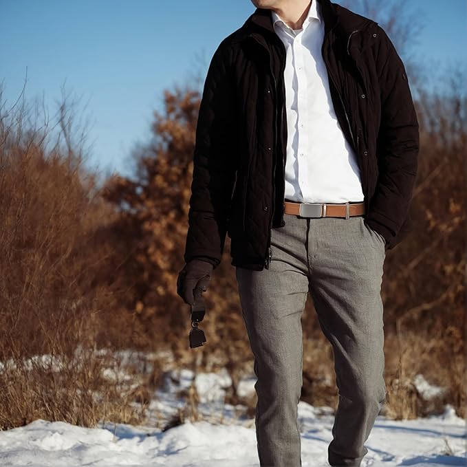 CHAOREN Mens Belt Leather Ratchet Belt - Customizable Fit, Effortless Style (35mm)