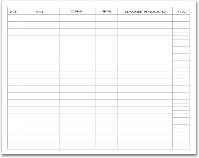 BookFactory Visitor Log Book Visitors Register Sign-in Book - 120 Pages, 8 7/8'' x 7'' - Black Cover, Section Sewn Hardbound (Made in USA)