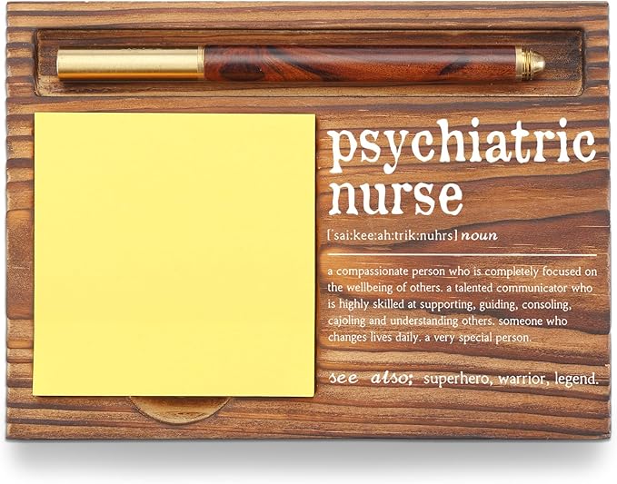 Psychiatric Nurse Appreciation Gifts Sticky Note Holder, Thank You Gift Future Psych NP Assistant Students Grad Week Gifts Self-Stick Note Pad Holders for Psych Nurse Pharmacy Clinic TZP73