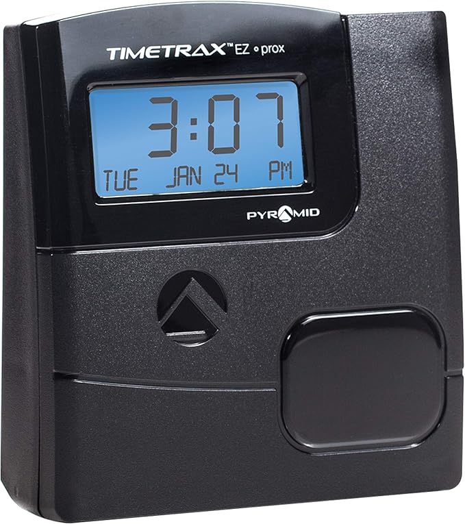 Pyramid Time Systems -TimeTrax Automated Proximity Time and Attendance with Pyramid TTEZ Time Clock System with Software Download [PPDLAUBKN], RFID - No Touch Employee Punch in - Black