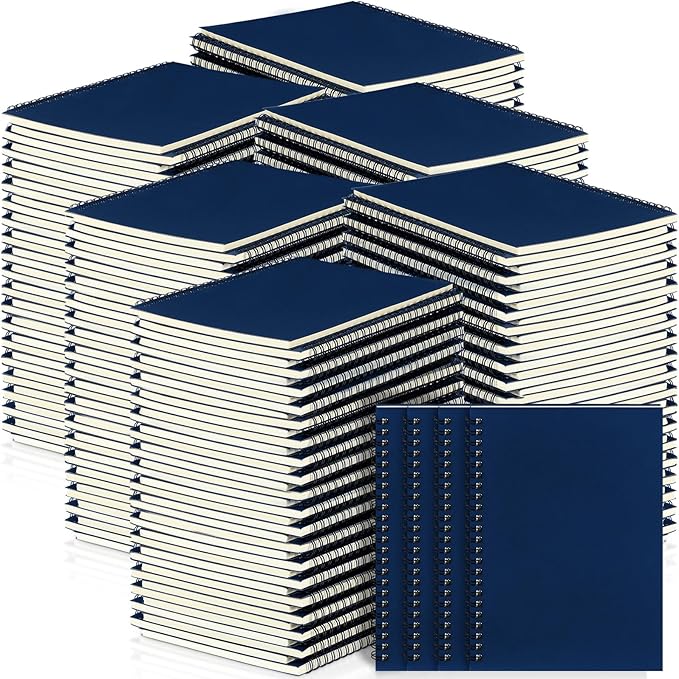 Yahenda 108 Pcs Spiral Notebook Bulk A5 Journal Lined 8.3'' x 5.5'' Writing Composition Paper Small Notepad Subject Notebook for Students Office Business Back to School Supplies (Deep Blue)
