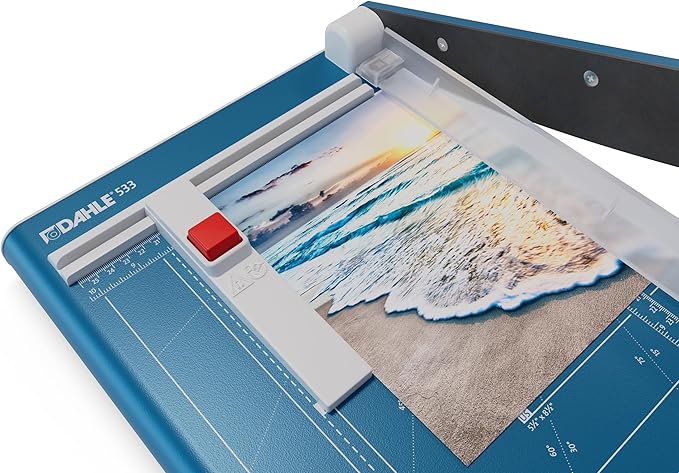 Dahle 533 Professional Guillotine Trimmer, 13" Cut Length, 15 Sheet Capacity, Self-Sharpening, Manual Clamp, German Engineered Paper Cutter