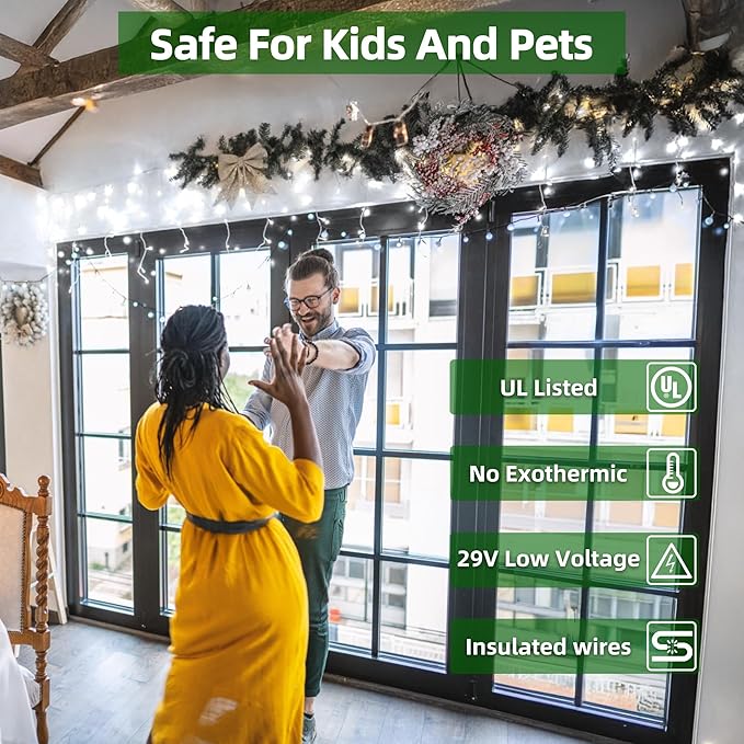 1620 LED Christmas Lights with 360 Drops,164ft 8 Modes Fairy Hanging String Lights with Timer Waterproof, Plug-in Hanging String Lights for Outdoor Holiday Wedding Party Christmas Decor (Cool White)