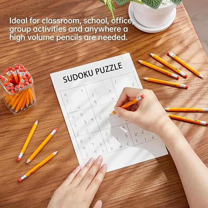 Shuttle Art 600 Pack Golf Pencils With Erasers, #2 HB Pencils Bulk, 3.5” Mini Pencil, Pre-Sharpened Small Pencil for Kids Teachers Classroom Games, Back to School Supplies