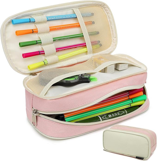 Large Capacity Pencil Case Multi-Slot Pencil Pouch Durable Pencil Box Portable Office Pen Bag with Zipper
