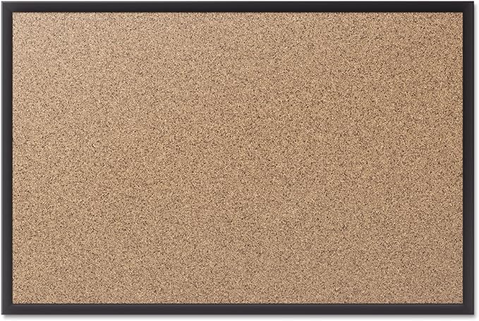 Quartet Cork Board, Bulletin Board, 4' x 3' Corkboard, Black Frame (2304B)