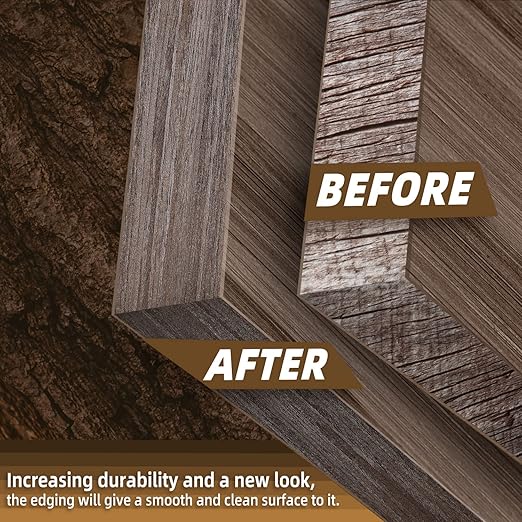 GSCIT Club Walnut Edge Banding, 1 1/2 inch x 250ft roll of Veneer Plywood Edge Banding Preglued Flexible, Wood Tape Banding for Cabinet Repair