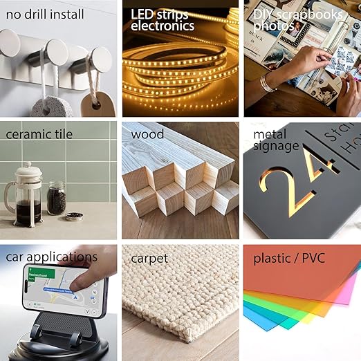 3M 300LSE Double Sided Tape, Heavy Duty Clear Adhesive, 2 in x 36 ft, Heat Resistant, Waterproof, for Picture Hanging, LED Strips, DIY Crafts, Car Décor, Electronics