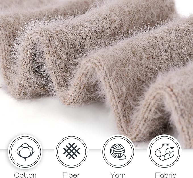 5 Pairs Fuzzy Soft Cozy Comfortable Socks for Women, Casual Sleep Comfy Socks, Perfect Warm Winter Gifts for Women