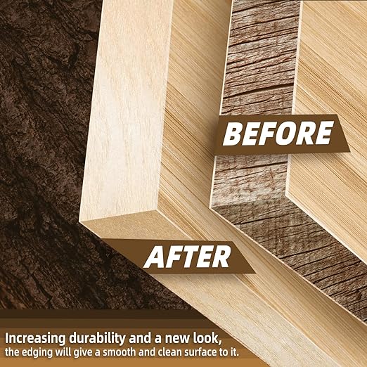 GSCIT Club Birch Edge Banding, 3/4 inch x 100ft roll of Veneer Edge Banding - Pre-glued Flexible, Real Wood Tape for Cabinet Repair & Furniture Restoration