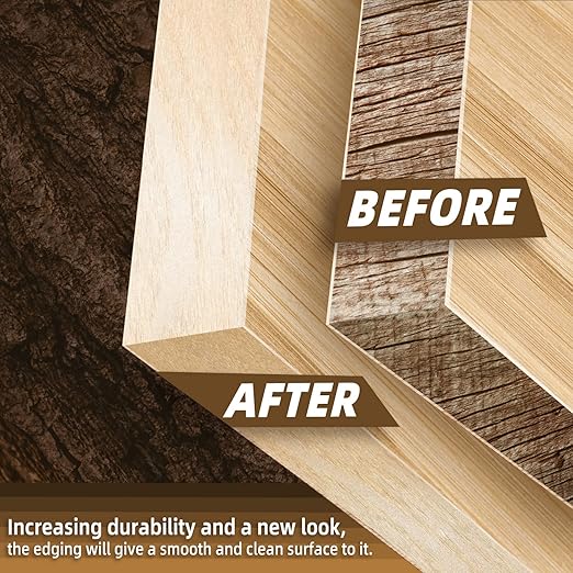GSCIT Club Birch Edge Banding, 1 inch x 250ft roll of Veneer Edge Banding Preglued Flexible, Real Wood Tape Banding