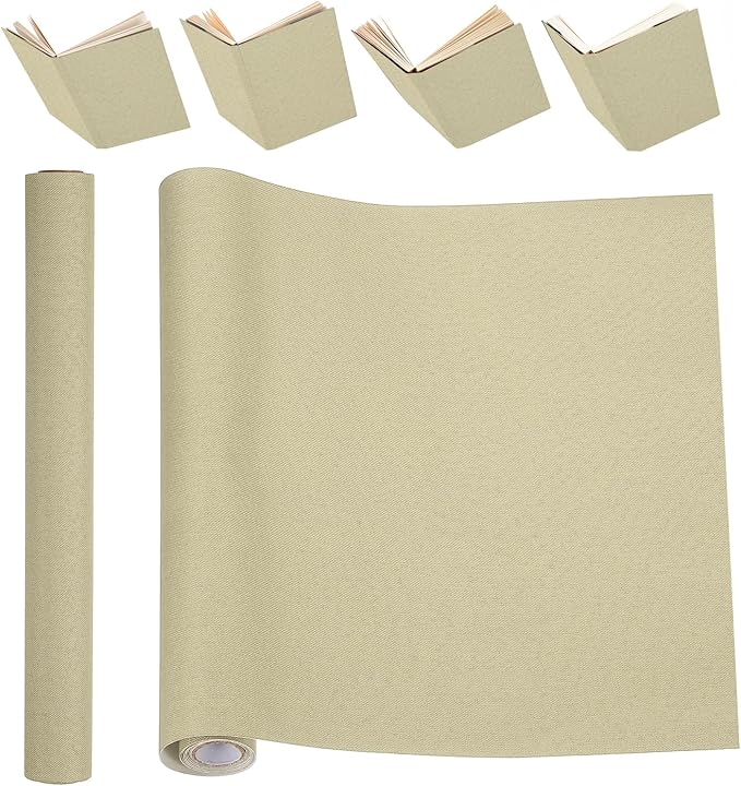PATIKIL Book Binding Cloth, 51 x 11 Inches Book Cloth for Binding Repairing Fabric Surface Paper Backed Bookbinding Supplies, Beige
