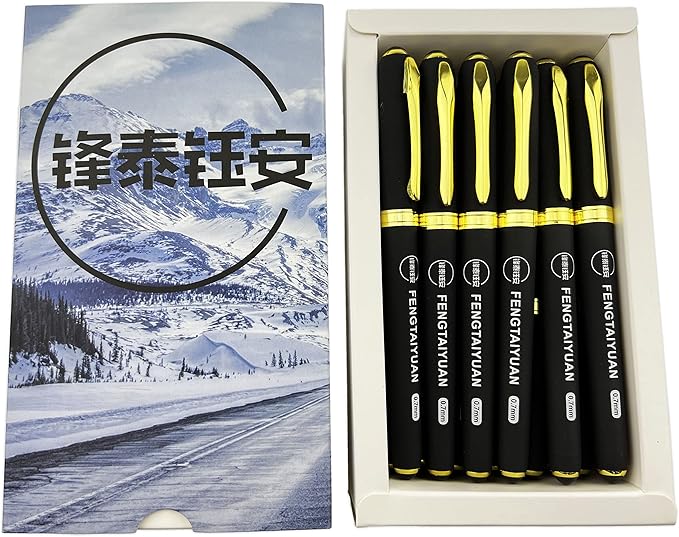 Fengtaiyuan 07P18Pro, Gel Ink Rollerball Pens, Black Ink, FIne Point 0.7mm, Writting Pens, Smooth, 18 Pack (Black-0.7mm)