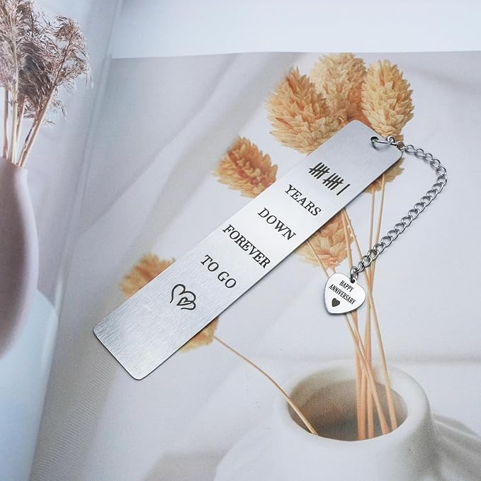 11th Year Anniversary Bookmark Gifts for Her Him Steel Anniversary Birthday Gifts for Couple Wedding Steel Gift for Husband Wife Reading Mark for Women Men Boyfriend Girlfriend