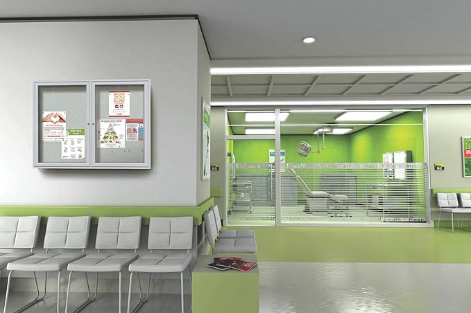 Ghent 36"x72" 3-Door Outdoor Enclosed Vinyl Bulletin Board, Shatter Resistant, with Lock, Satin Aluminum Frame - Ebony (PA33672VX-183), Made in the USA