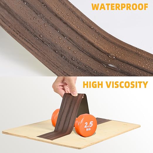 GSCIT Club Brown Walnut Wallpaper, 24 inch X 25ft Self Adhesive Wood Grain Repair Tape Patch for Tables, Chairs, Baseboards, Doors, Windows, Floors, Handicraft DIY.