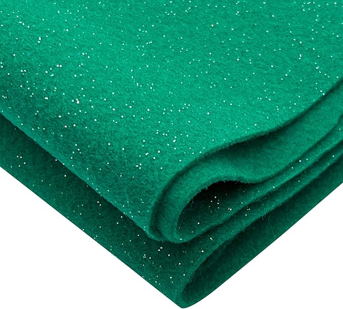 EOVEA | Acrylic Felt Fabric by The Yard - Non-Stiff, Soft Material - 72" Wide - 1.6mm Thick Felt Sheets for DIY Crafts, Sewing, Upholstery, Cushion, Padding(Kelly Green, 1/2 Yard)