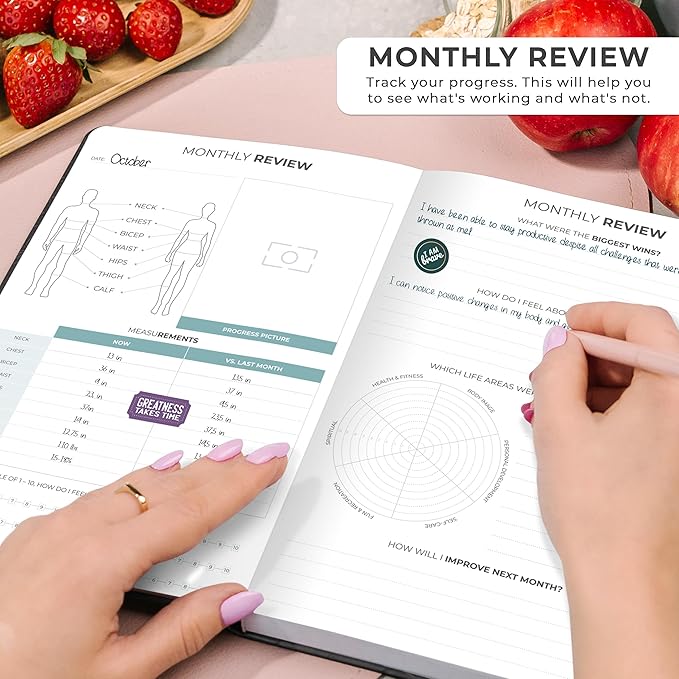 Clever Fox Weekly Meal Planner - Weekly & Daily Meal Prep Journal with Shopping and Grocery Lists for Menu Planning, Healthy Diet & Weight Loss Tracking, Lasts 1 Year, Undated, A5 - Black