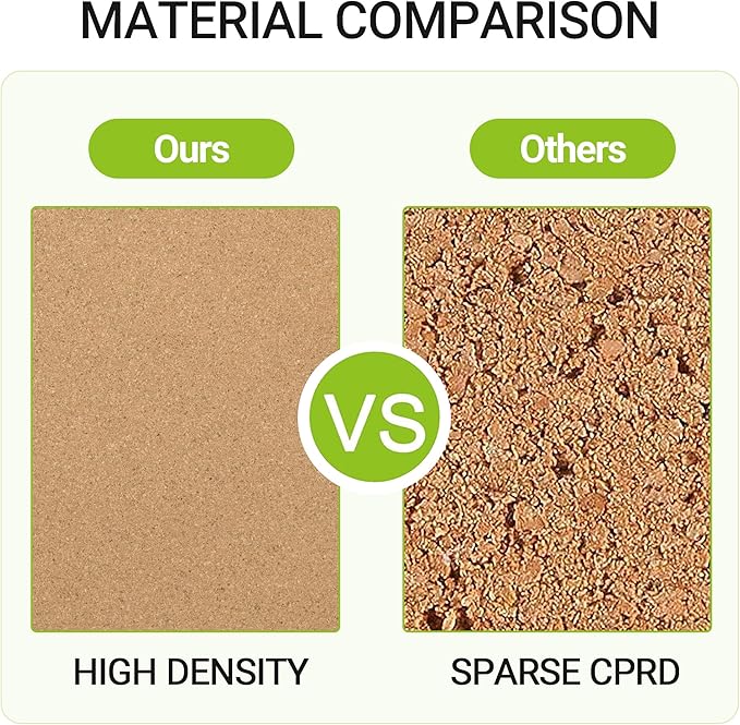 AKTOP Cork Board Bulletin Board 12x12, 1/2" Thick Cork Board Tiles 6 Pack, Small Square Pin Board for Wall, Self Adhesive Corkboards with 60 Push Pin Wood Clips for School, Home & Office