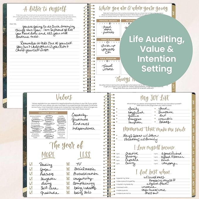 bloom daily planners 2026 Planner (January to December) - 8.5” x 11” Weekly & Monthly Dated Agenda Organizer Book with Stickers & Tabs - Flexible Soft Cover - Celestial Skies