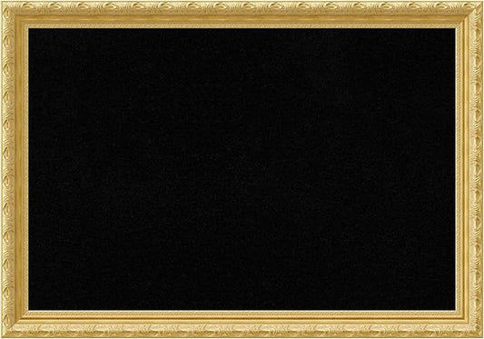 Amanti Art Black Cork Board for Wall, 28x40 Vision Board with Gold Wood Frame, Large Corkboard Office Decor for Home Organization, Traditional Corkboard Pinboard to display items for home organization