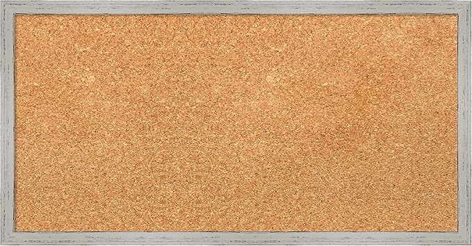 Amanti Art Natural Cork Board for Wall, 13x25 Vision Board with White Frame, Small Corkboard Office Decor for Home Organization, Cottage Corkboard Pinboard to Display Items for Home Organization in