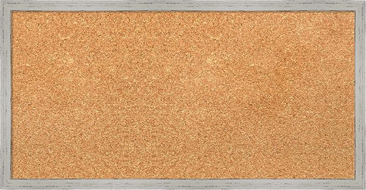 Amanti Art Natural Cork Board for Wall, 13x25 Vision Board with White Frame, Small Corkboard Office Decor for Home Organization, Cottage Corkboard Pinboard to Display Items for Home Organization in