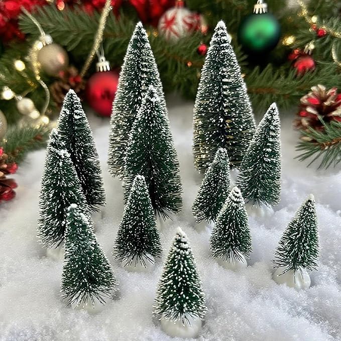 Mini Christmas Trees 12 Pcs Artificial Christmas Tree Christmas Decorations for Christmas Decor Home Table Craft Christmas Party