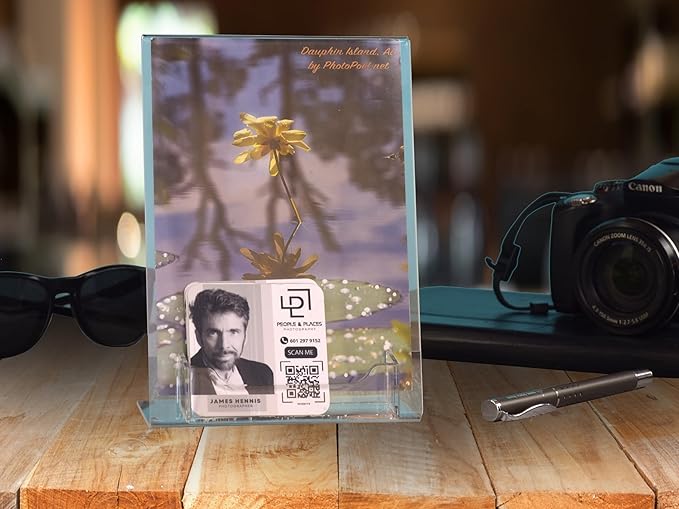 Dazzling Displays Clear Acrylic Slanted Sign Holder 8.5 x 11 - Slanted Picture Frame Premium Acrylic Sign Holder for Office, Retail, Tradeshows Single