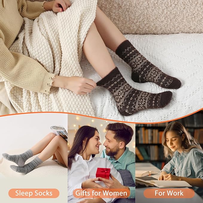 5 Pairs Fuzzy Soft Cozy Comfortable Socks for Women, Casual Sleep Comfy Socks, Perfect Warm Winter Gifts for Women