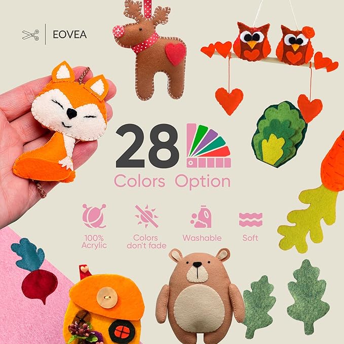 EOVEA | Acrylic Felt Fabric by The Yard - Non-Stiff, Soft Material - 72" Wide - 1.6mm Thick Felt Sheets for DIY Crafts, Sewing, Upholstery, Cushion, Padding(Baby Pink, Half Yard)