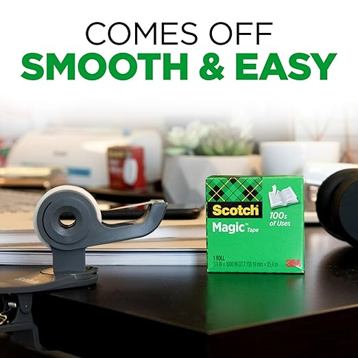 Scotch Magic Tape, Invisible, Repair Christmas Cards and Use as Holiday Gift Wrap Supplies for Christmas, 6 Tape Rolls